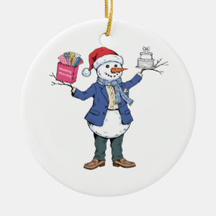 Schneemann-Eventorganisator Weihnachten 2026 Feier Keramik Ornament