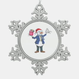 Schneemann-Eventorganisator Weihnachten 2026 Feier Schneeflocken Zinn-Ornament