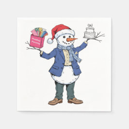 Schneemann-Eventorganisator Weihnachten 2026 Feier Serviette
