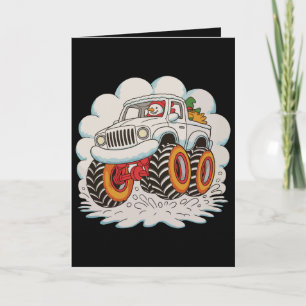 Schneemann fährt Monstertruck Weihnachten Xmas Win Karte