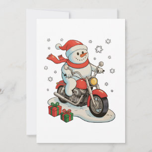 Schneemann fährt Motorrad Weihnachten Biker Xmas