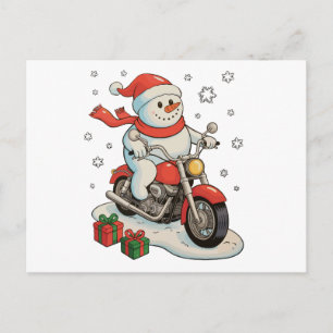 Schneemann fährt Motorrad Weihnachten Biker Xmas