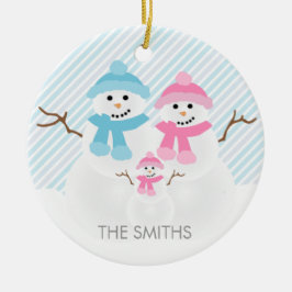 Schneemann-Familien-Verzierung Keramikornament