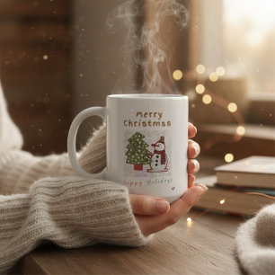Schneemann Feiertagsfoto Kaffeetasse frohe Weihnac Jumbo-Tasse