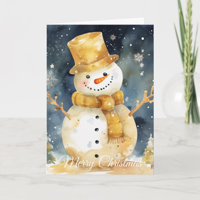 Schneemann Feiertagskarte (Vorderseite)