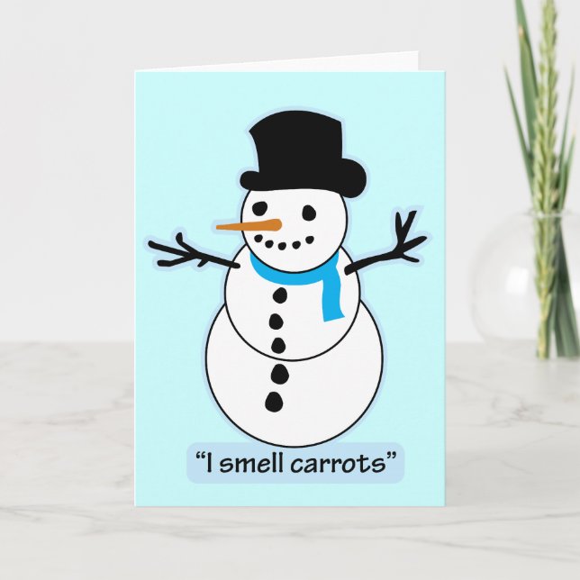 Schneemann Feiertagskarte (Vorderseite)