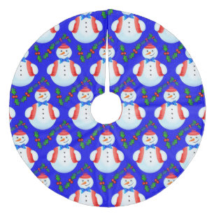 Schneemann Fleece Weihnachtsbaumdecke