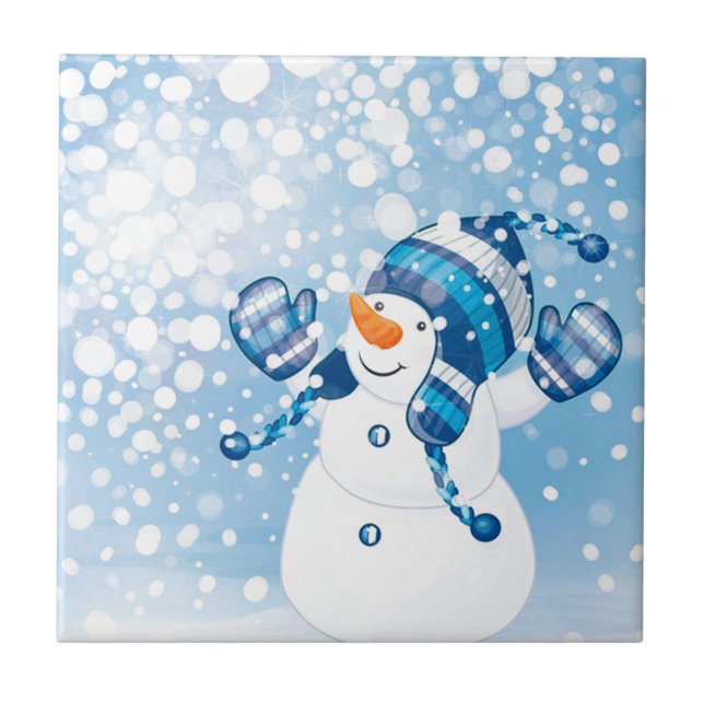 Schneemann Fliese (Vorderseite)