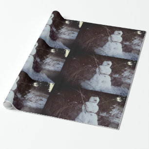 Schneemann-Foto Glänzendes Geschenkpapier
