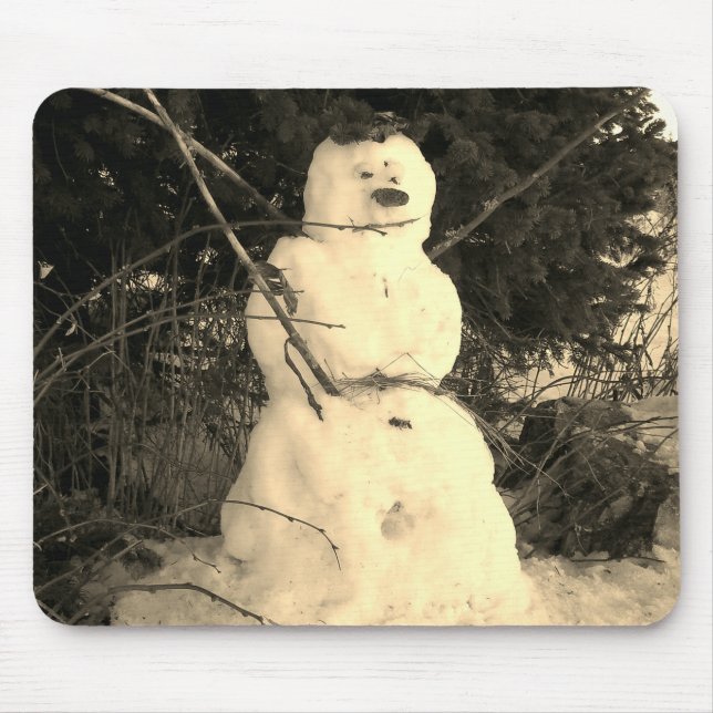 Schneemann-Foto-Mauspad Mousepad (Vorne)