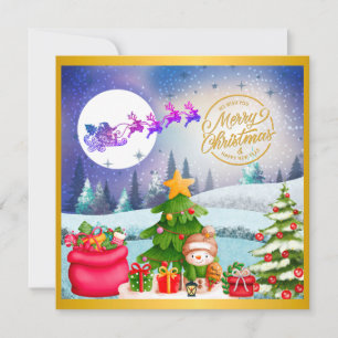 Schneemann Frohe Weihnachten Baum Geschenk & Frohe Karte