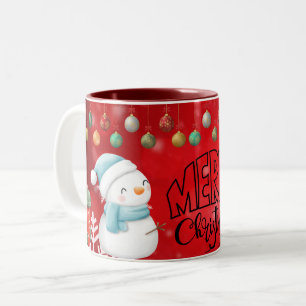 Schneemann, Frohe Weihnachten Kaffeetasse