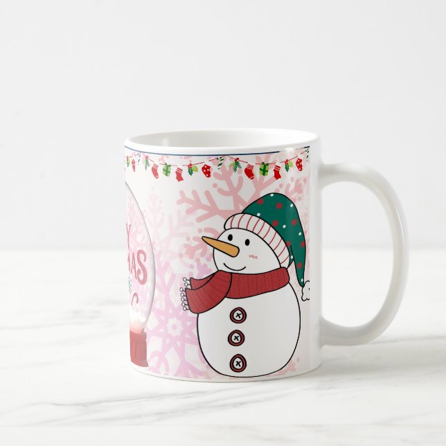 Schneemann Frohe Weihnachten Kaffeetasse (Rechts)