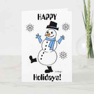 Schneemann "FROHE WEIHNACHTEN" Karte