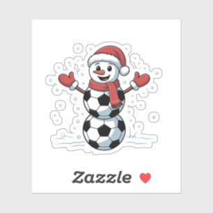 Schneemann Fußball Weihnachten Santa Baseball Spor Aufkleber