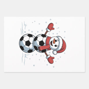 Schneemann Fußball Weihnachten Santa Baseball Spor Geschenkpapier Set
