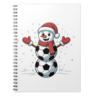 Schneemann Fußball Weihnachten Santa Baseball Spor Notizblock