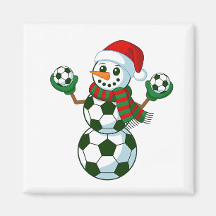 Schneemann Fußball Weihnachten Sportliebhaber Magnet