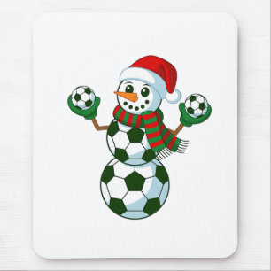 Schneemann Fußball Weihnachten Sportliebhaber Mousepad