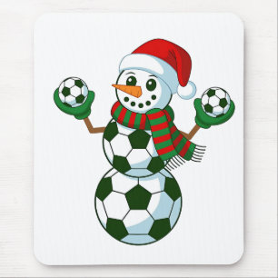 Schneemann Fußball Weihnachten Sportliebhaber Mousepad