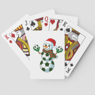 Schneemann Fußball Weihnachten Sportliebhaber Spielkarten
