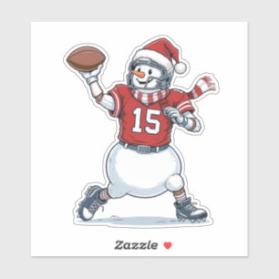 Schneemann Fußballspieler Weihnachten 2026 Feierta Aufkleber