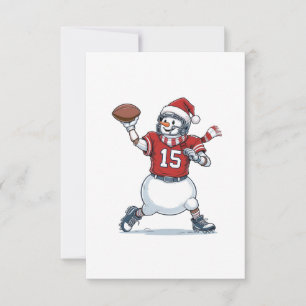 Schneemann Fußballspieler Weihnachten 2026 Feierta Dankeskarte