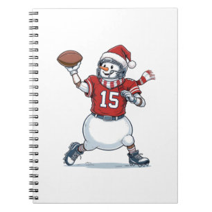 Schneemann Fußballspieler Weihnachten 2026 Feierta Notizblock
