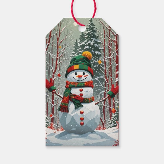 Schneemann Geschenkanhänger (Vorderseite)