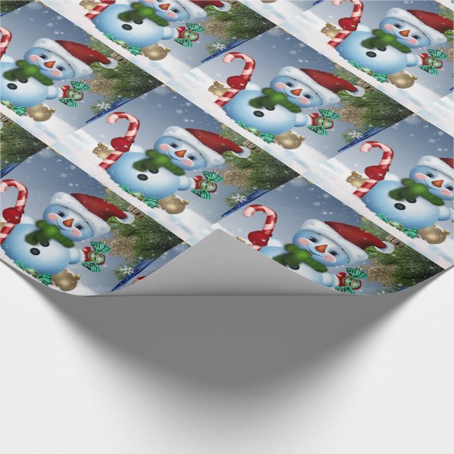 Schneemann Geschenkpapier (Ecke)
