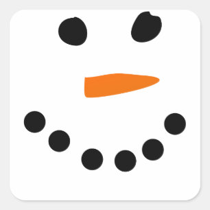 Schneemann-Gesicht Quadratischer Aufkleber