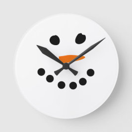 Schneemann-Gesicht Runde Wanduhr