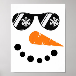 Schneemann-Gesicht-Sonnenbrille Weihnachten für Mä Poster