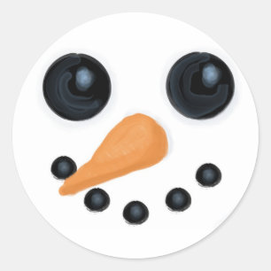 Schneemann-Gesichts-Aufkleber Runder Aufkleber
