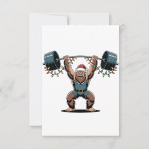 Schneemann Gewichtheber Weihnachten 2026 Fitness-U Dankeskarte