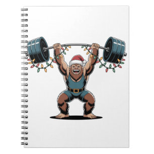 Schneemann Gewichtheber Weihnachten 2026 Fitness-U Notizblock