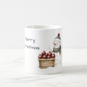 Schneemann Granatapfel Weihnachten Kaffeetasse