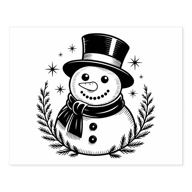 Schneemann Gummistempel (Prägung)