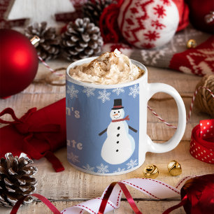 Schneemann-Heißgetränk individuell Kaffeetasse