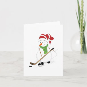 Schneemann-Hockey-Weihnachtskarte Feiertagskarte