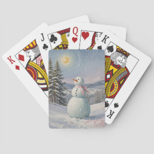 Schneemann im alpinen Schein Spielkarten