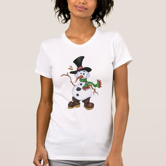 Schneemann im schwarzen Hut T-Shirt
