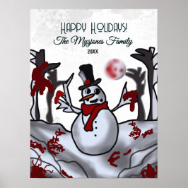 Schneemann im Schwarzwald Poster