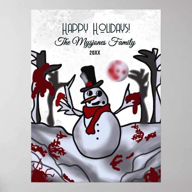 Schneemann im Schwarzwald Poster (Vorne)