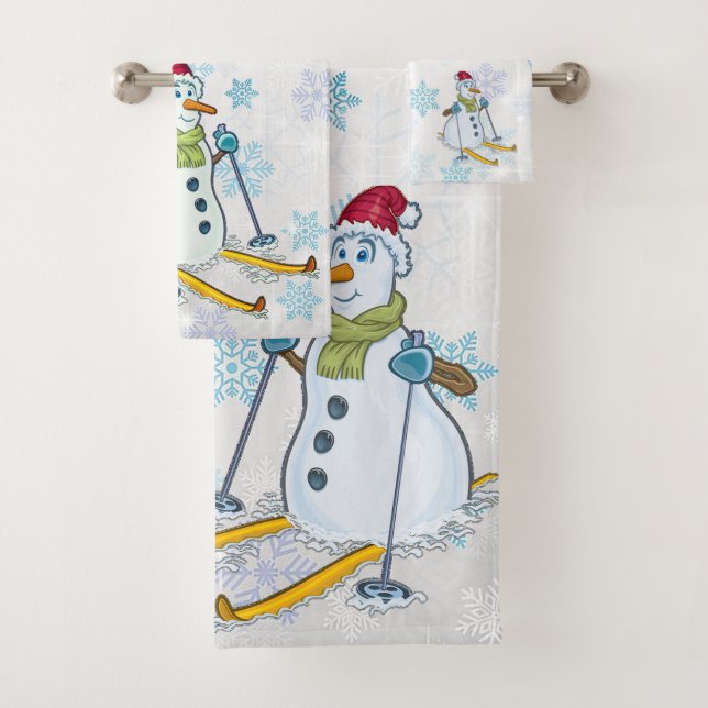 Schneemann im Skis-Badehandtuch-Set Badhandtuch Set (Insitu)