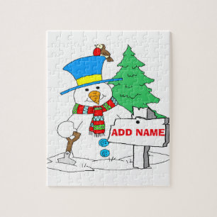 Schneemann im Weihnachtsstil