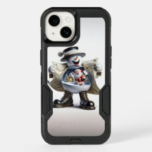 Schneemann im weißen Coat mit Schneeglobe, Weihnac
