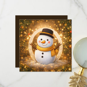 Schneemann im Winter Dankeskarte