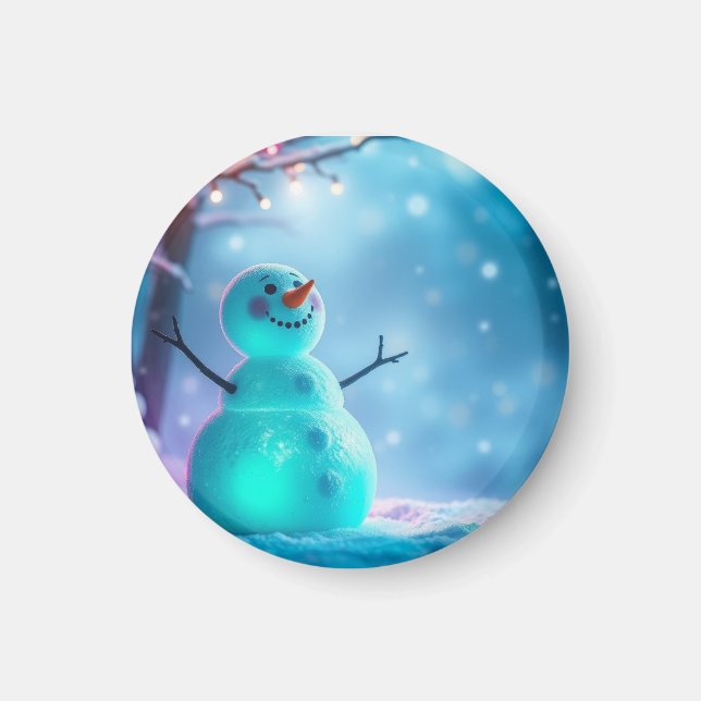 Schneemann im Winterwunderland Magnet (Vorne)