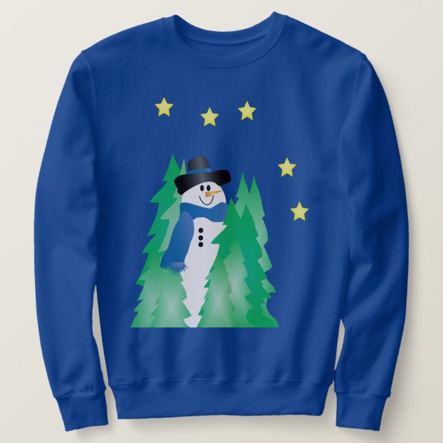 Schneemann in blau sweatshirt (Design vorne)